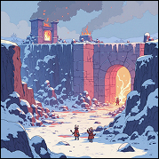 Snow-covered castle